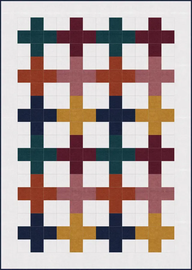Modern Plus quilt, crib size, 44" × 62"