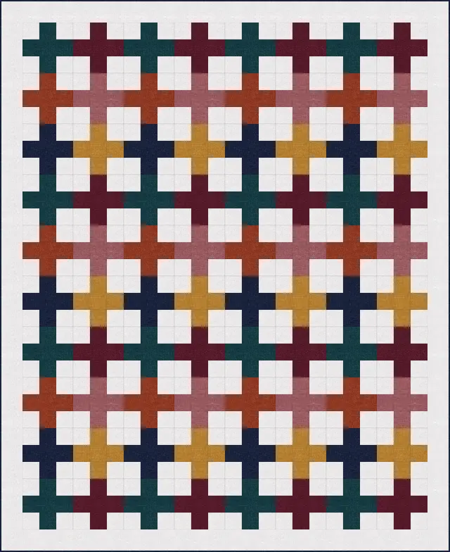 Modern Plus quilt, full size, 80" × 98"