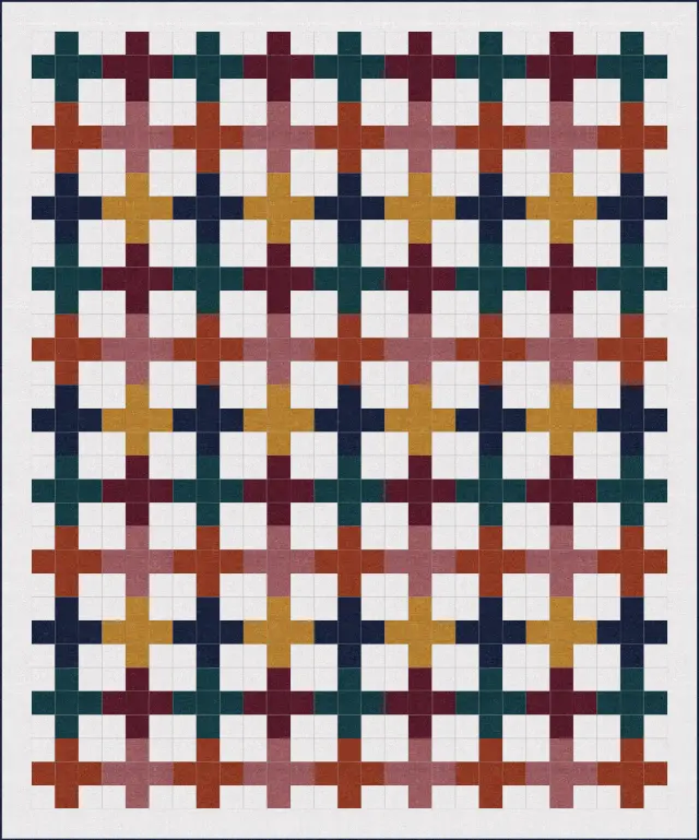 Modern Plus quilt, queen size, 89" × 107"