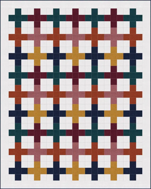 Modern Plus quilt, twin size, 71" × 89"