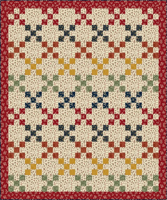 The Nine Patch quilt, throw size