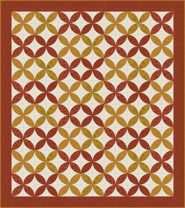 Orange Peel quilt, throw size, 64" × 72"