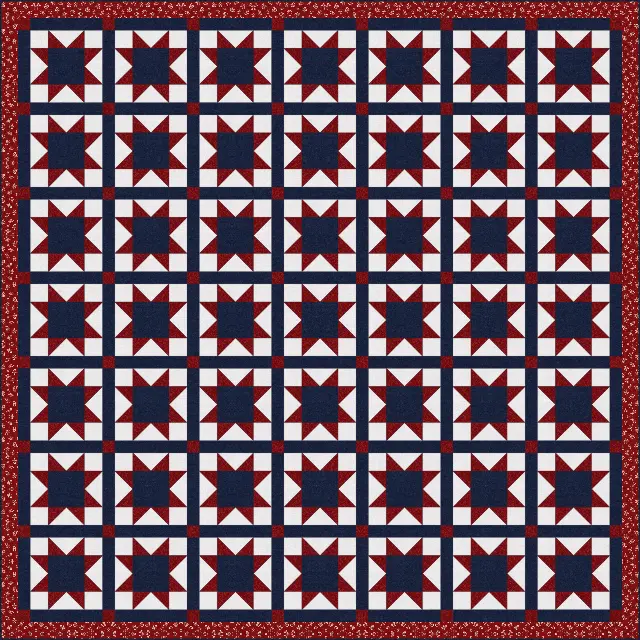 Quilt of Valor Star quilt, king size, 106" × 106"