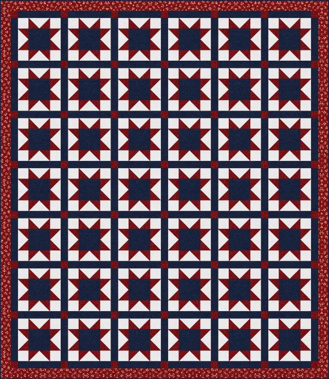 Quilt of Valor Star quilt, queen size, 92" × 106"