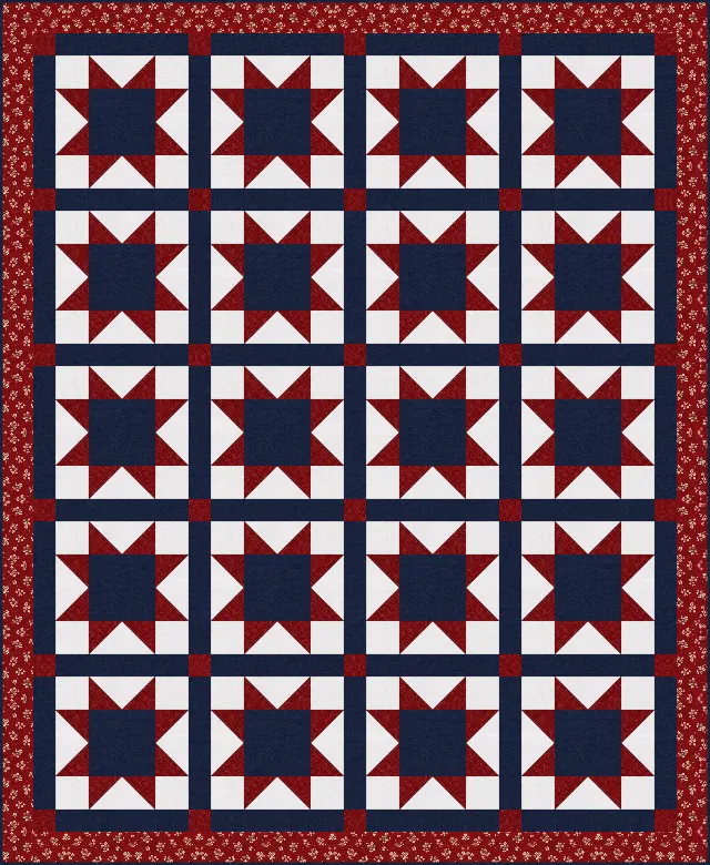 Quilt of Valor Star quilt, throw size, 64" × 78"