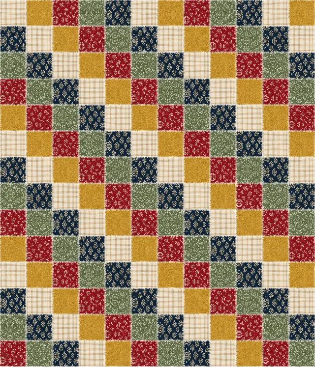 Rag quilt, full size, 85" × 99"