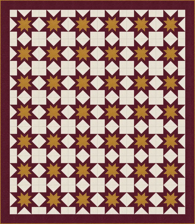 Rising Star quilt, full size, 80" × 92"