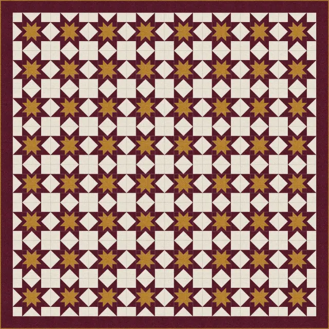 Rising Star quilt, king size, 104" × 104"