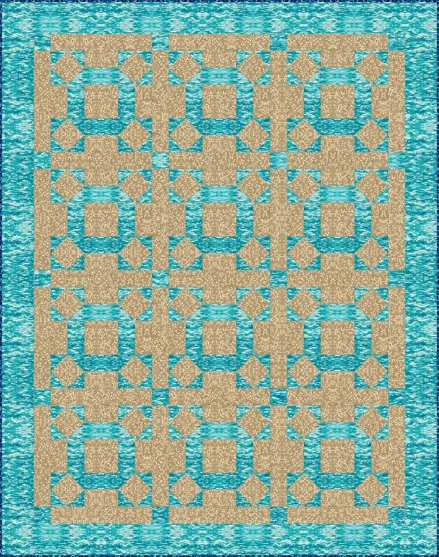 Rolling Stone quilt, crib size, 52" × 66"
