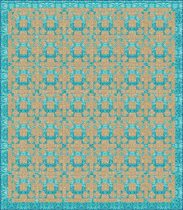 Rolling Stone quilt, queen size, 94" × 108"