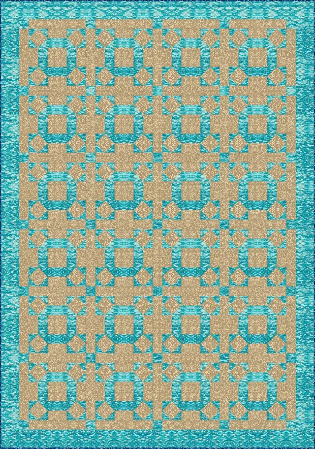 Rolling Stone quilt, twin size, 66" × 94"