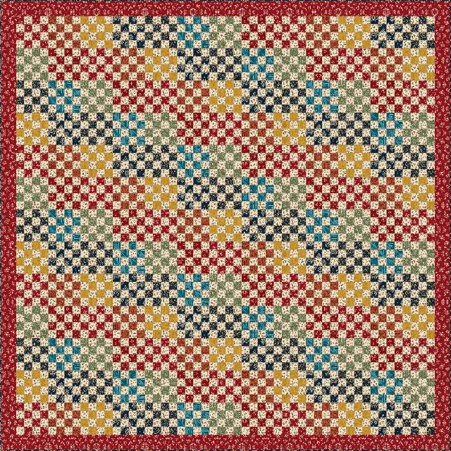 Scrappy Sixteen Patch quilt, king size, 112" × 112"