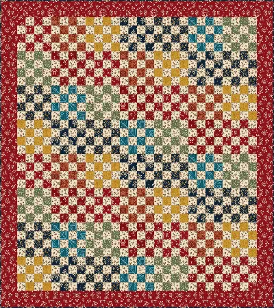 Scrappy Sixteen Patch quilt