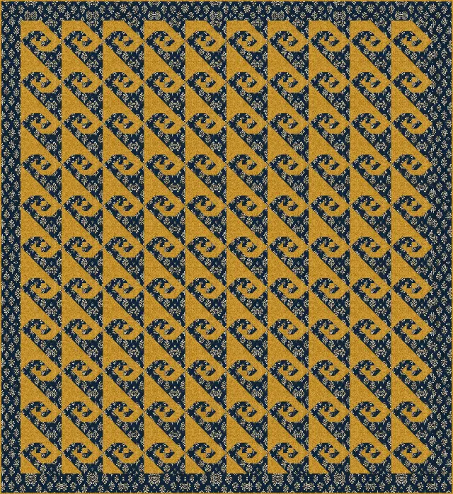 Snail's Trail quilt, full size, 88" × 96"