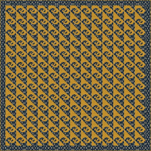 Snail's Trail quilt, king size, 112" × 112"