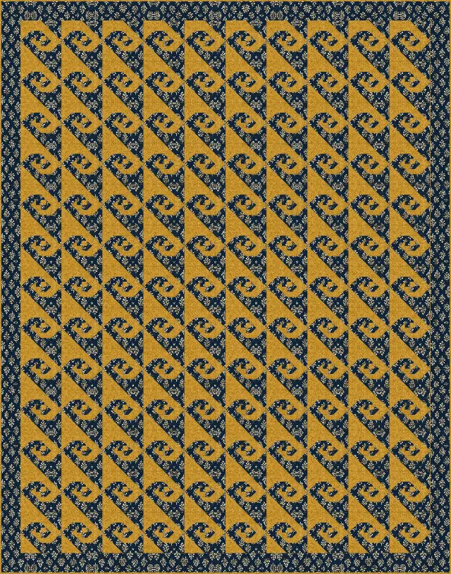 Snail's Trail quilt, queen size, 88" × 112"