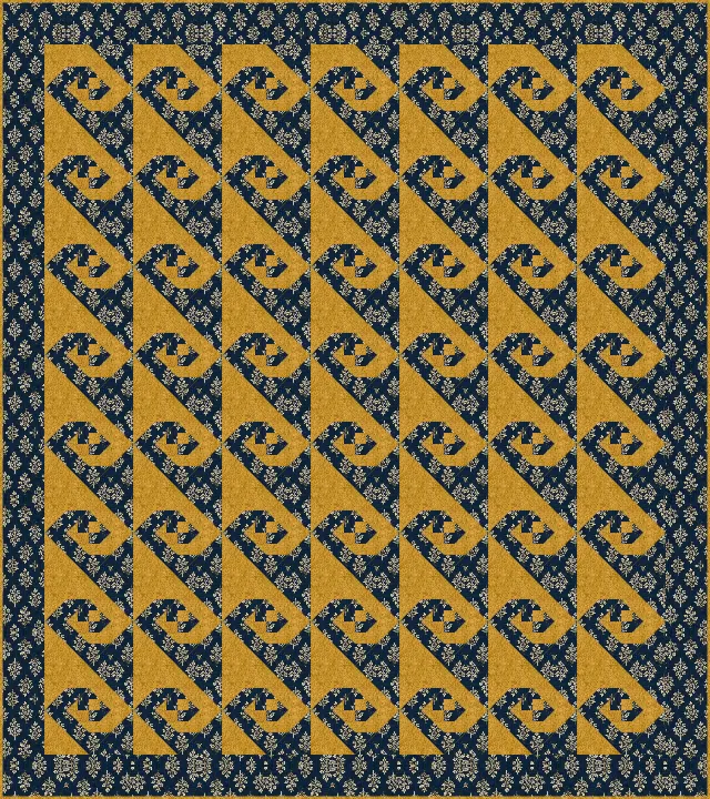 Snail's Trail quilt, throw size, 64" × 72"