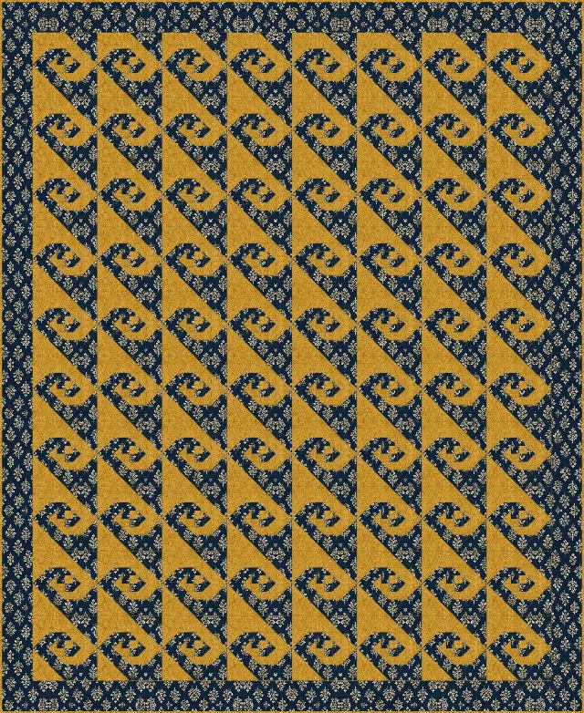 Snail's Trail quilt, twin size, 72" × 88"
