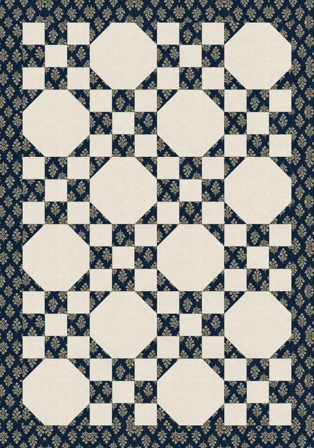Snowball and Nine Patch quilt, crib size, 42" × 60"