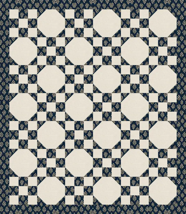 Snowball and Nine Patch quilt, throw size, 60" × 69"