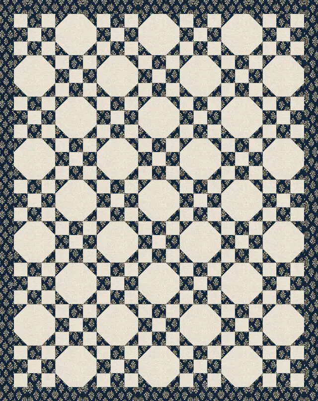Snowball and Nine Patch quilt, twin size, 69" × 87"