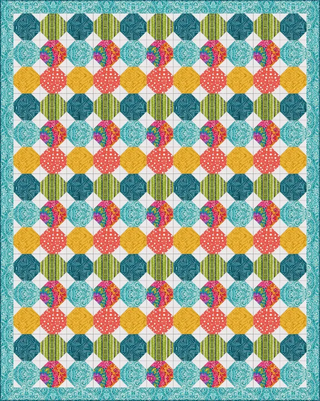 Snowball quilt, twin size, 72" × 90"