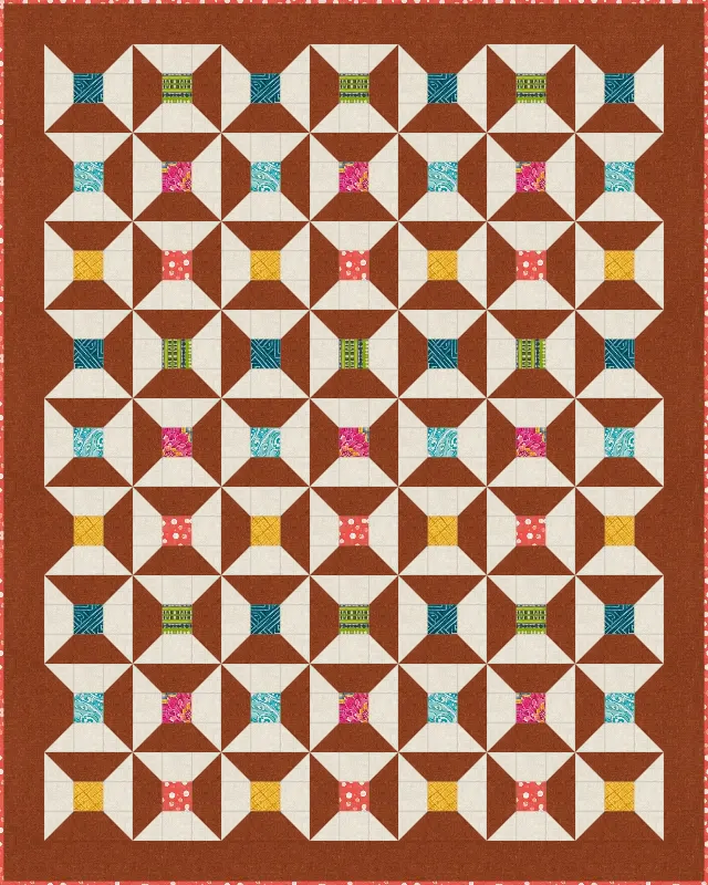 Spool quilt, crib size, 48" × 60"