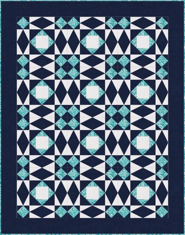 Storm at Sea quilt, crib size, 44" × 56"