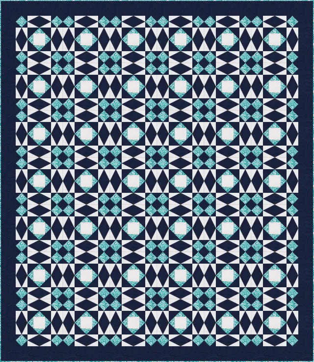Storm at Sea quilt, full size, 80" × 92"