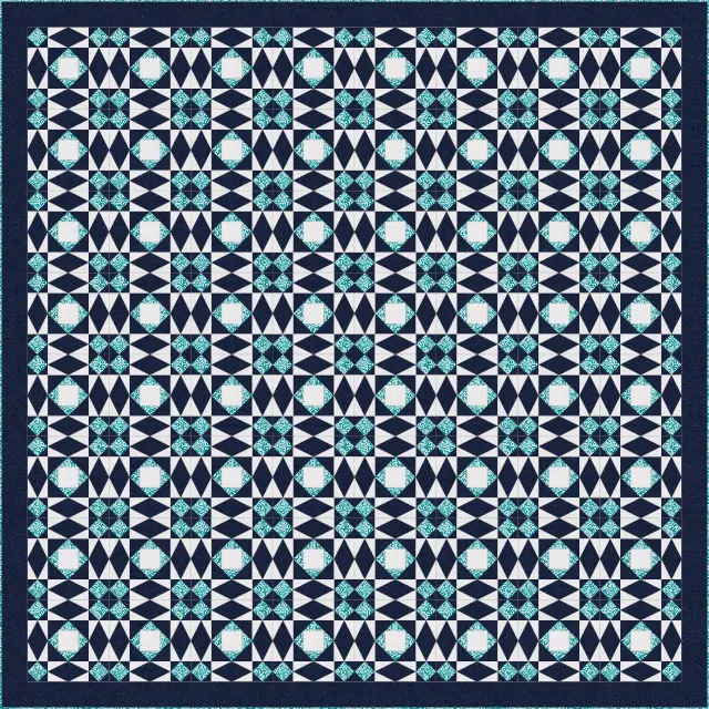 Storm at Sea quilt, king size, 104" × 104"