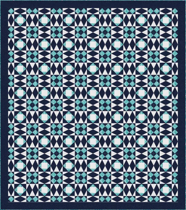 Storm at Sea quilt, queen size, 92" × 104"