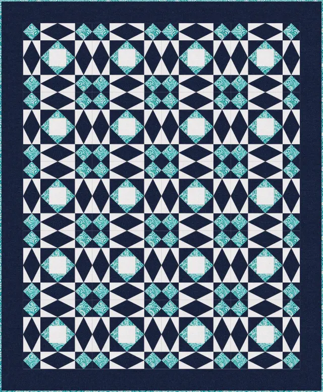 Storm at Sea quilt, throw size, 56" × 68"