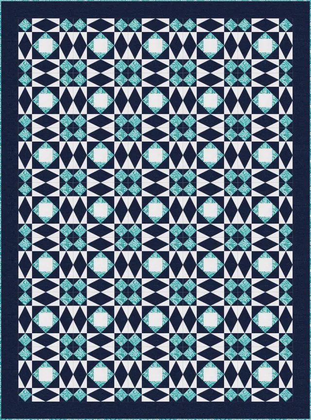 Storm at Sea quilt, twin size, 68" × 92"