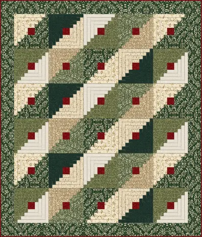 Straight Furrows Log Cabin quilt