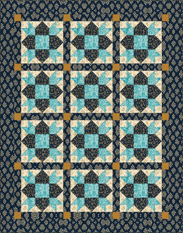 Weathervane quilt, crib size, 52" × 66"