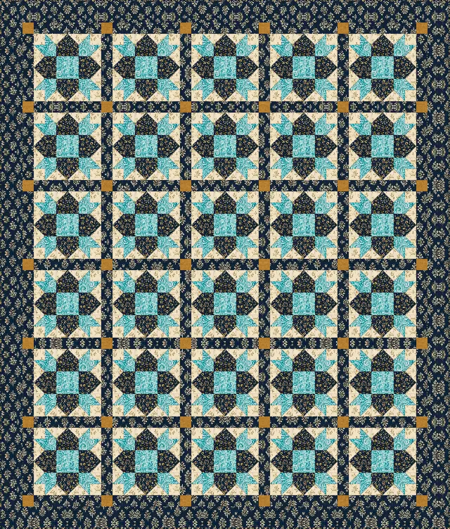 Weathervane quilt, full size, 80" × 94"