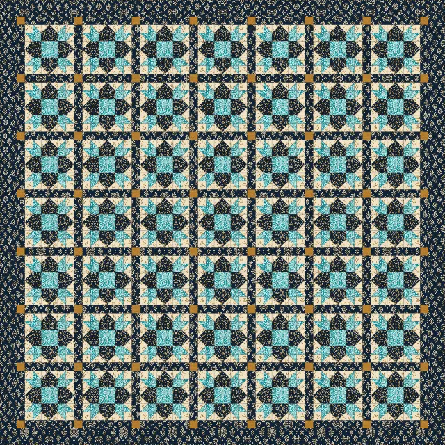 Weathervane quilt, king size, 108" × 108"