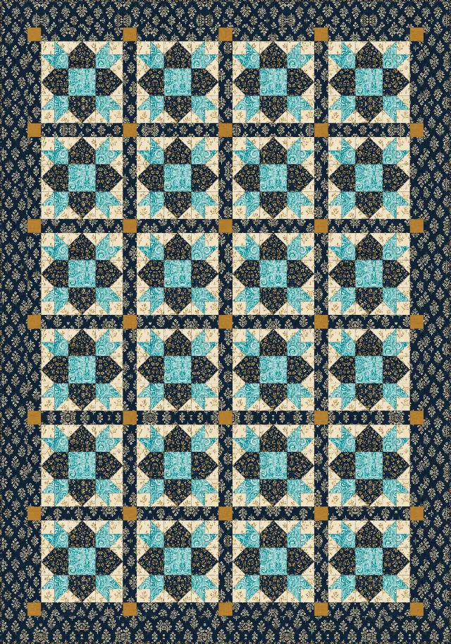 Weathervane quilt, twin size, 66" × 94"