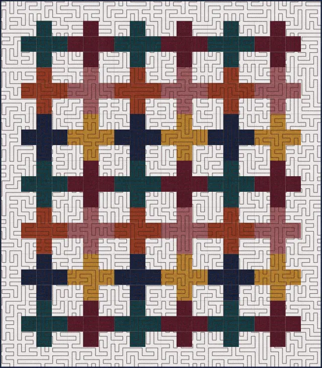 Boxy meander quilting on the Modern Plus quilt