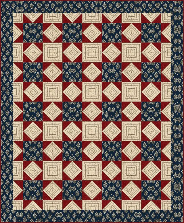 Echo quilting on the Sawtooth Star quilt
