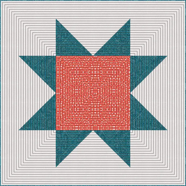 Square spiral quilting on the Big Star quilt