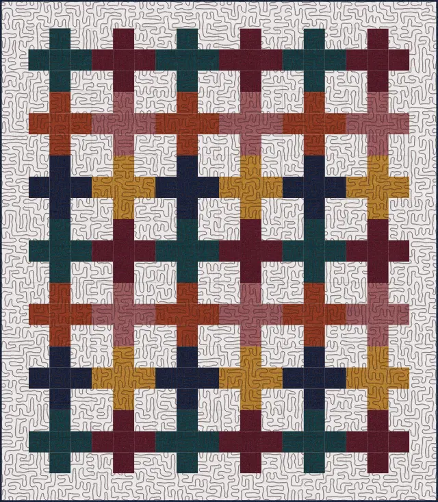 Stippling quilting on the Modern Plus quilt