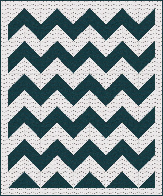 Zigzag quilting on the Chevron quilt